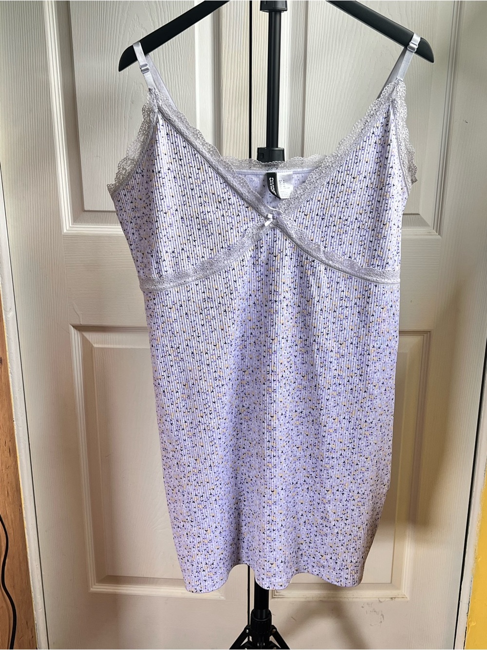 H&M Lavender Floral Lace-Trim Midi Dress